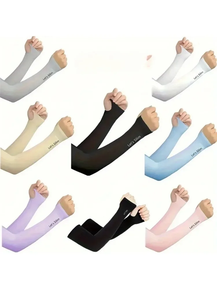 AliExpress NONE 1 Pair Ice Silk Sun Protection Arm Covers Unisex Elbow Cover Outdoor Cycling Running Fishing Driving Cool Anti-UV Arm Sleeves