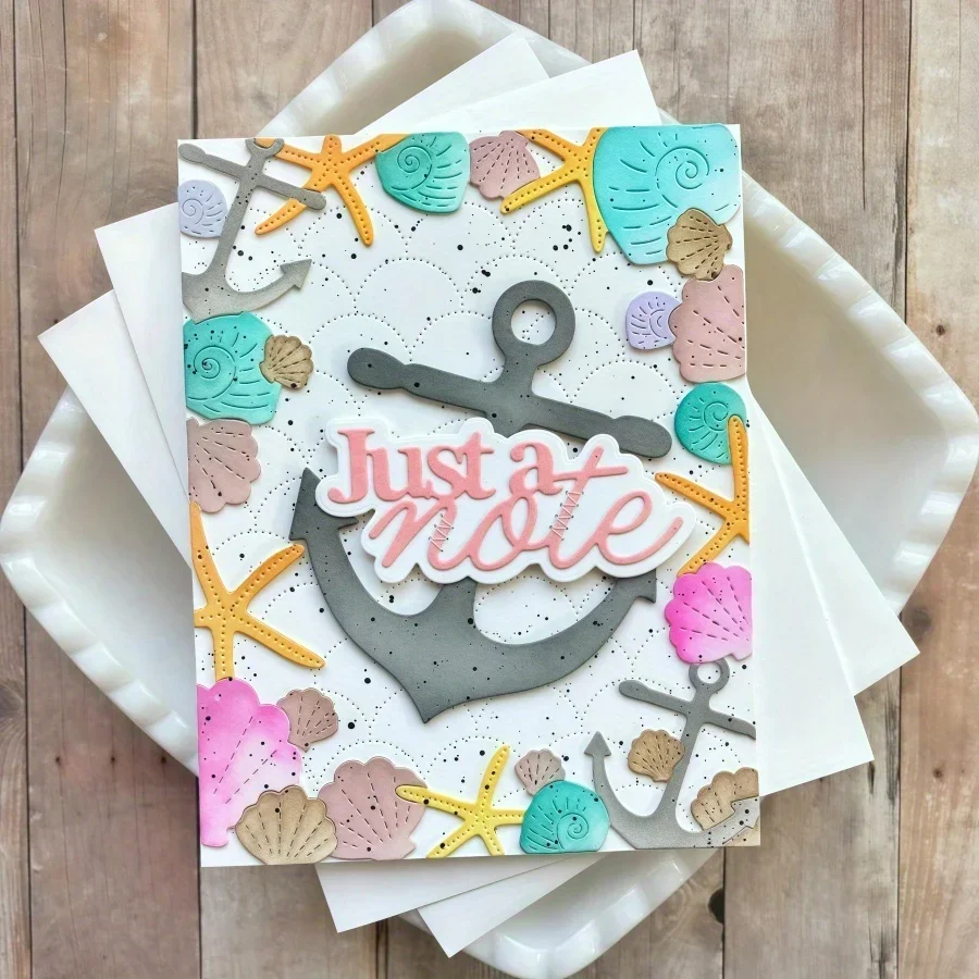 New Shells Snails Starfish and Anchor Picture Frame Metal Cutting Dies for DIY Scrapbooking Card Making Stencils Photo Albums