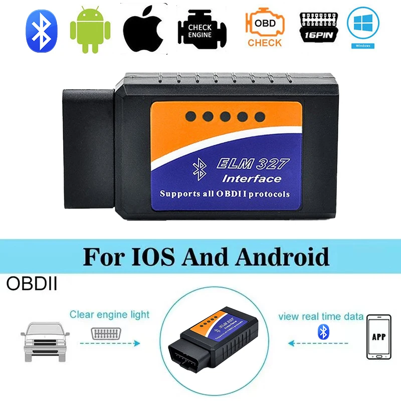 ELM327 V2.1 Obd2 الماسح الضوئي بلوتوث أداة تشخيص السيارة لنظام أندرويد/IOS قارئ الرمز كاشف أخطاء السيارات #1
