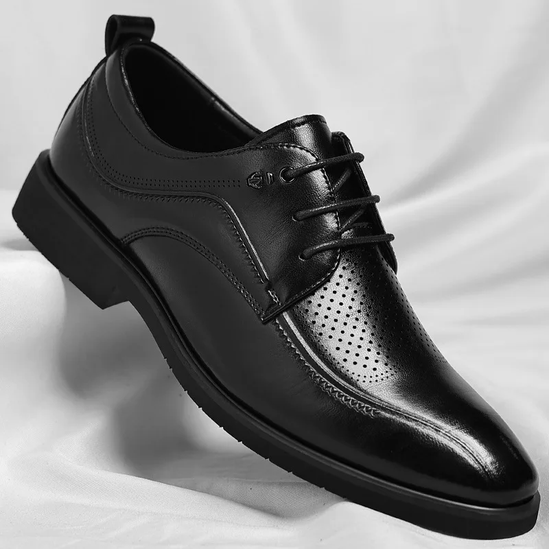 

Big Size Fashion Brogue Shoes for Men Hallow Lace Breathable Leather Shoes Male Spring Autumn New Designer Dress Shoe Man