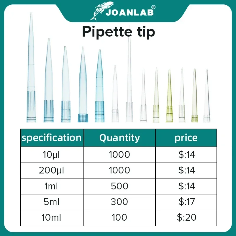 JOANLAB Laboratory 10ul 200ul 1ml 5ml 10ml Lab Liquid Pipette Końcówki do pipet, uniwersalne końcówki do pipet — zdjęcie produktu 3