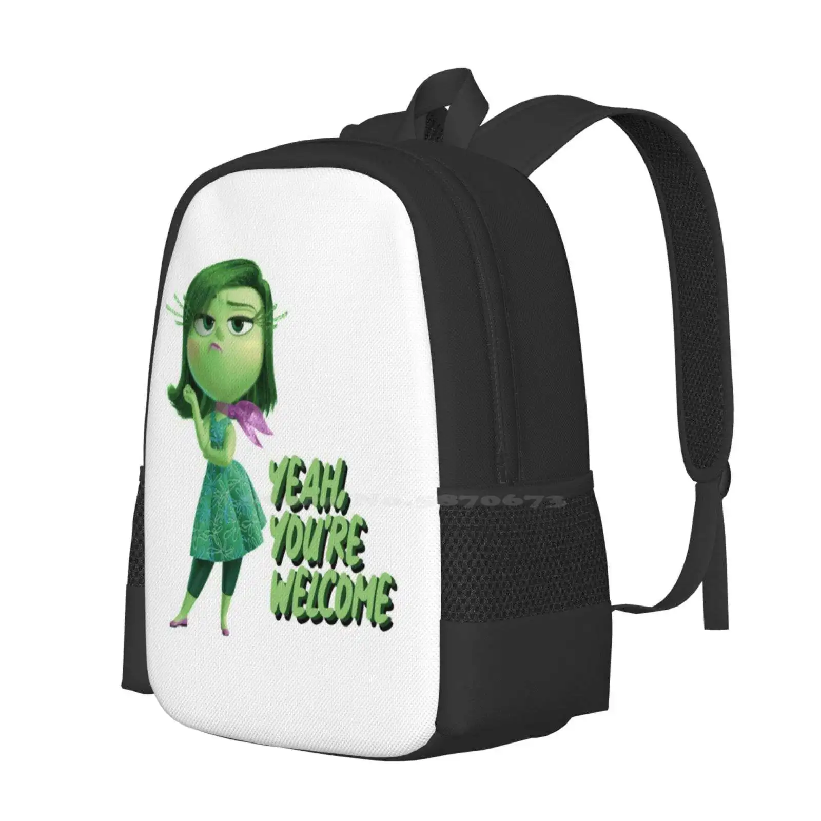 Disgust From Inside Out Backpacks For School Teenagers Girls Travel Bags Inside Out Disgust Emotions Word Funny Cute Cartoon