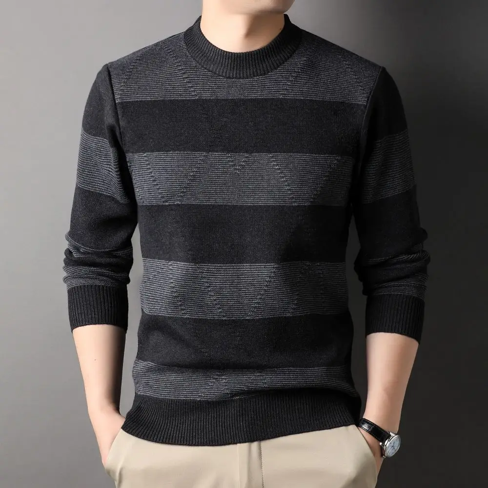 

COODRONY Men's Daily Clothing Hot Selling Fashion Casual Elastic Sweater Simple Strip Printed Autumn Winter Knit Jumper S6126