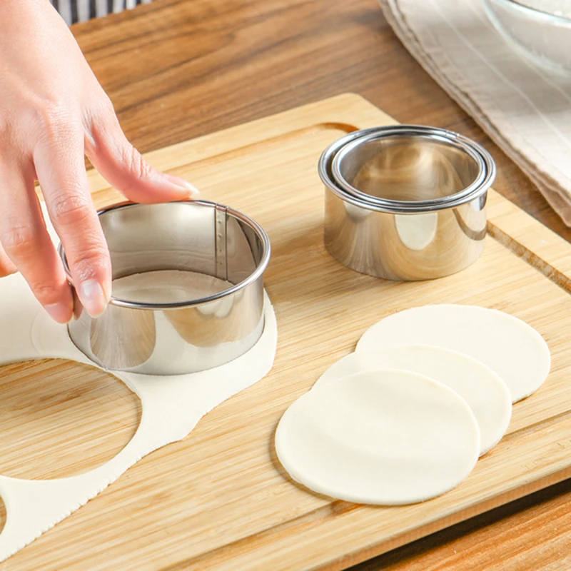 3/10 Pieces/set Stainless Steel Dumpling Skin Cutting Mold Circular Biscuit Baking Tool Cutting Tool Clay Mold