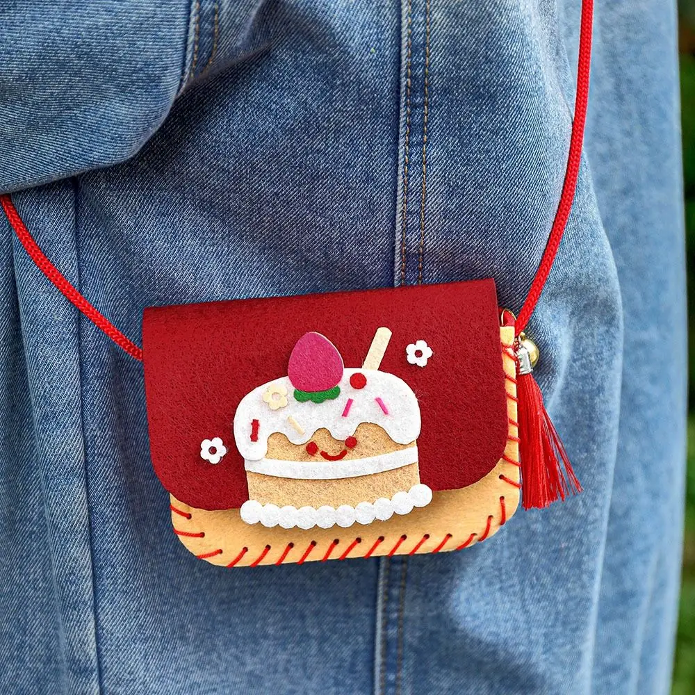 Cadeau Vilten Vilten Tas Maken Kit Cartoon Ambachten Kunst Crossbody Tas Kleuterschool Naaien Speelgoed DIY Handtas