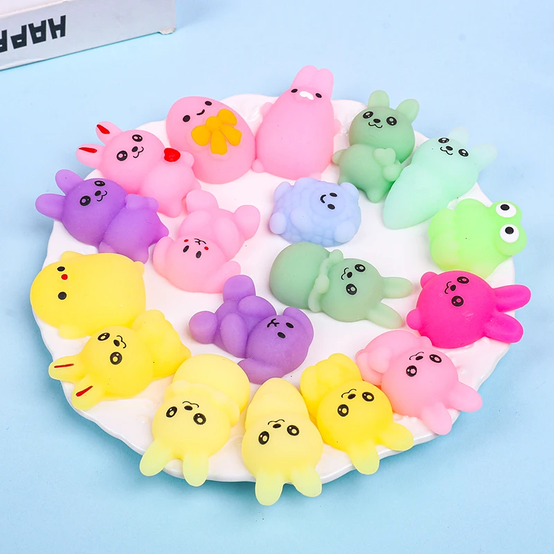 Animaux de dessin animé pour décorations de fête de Pâques, jouet à pincer relaxant, jouets à pression de Charleroi, fournitures de cadeaux d'anniversaire, 10 pièces