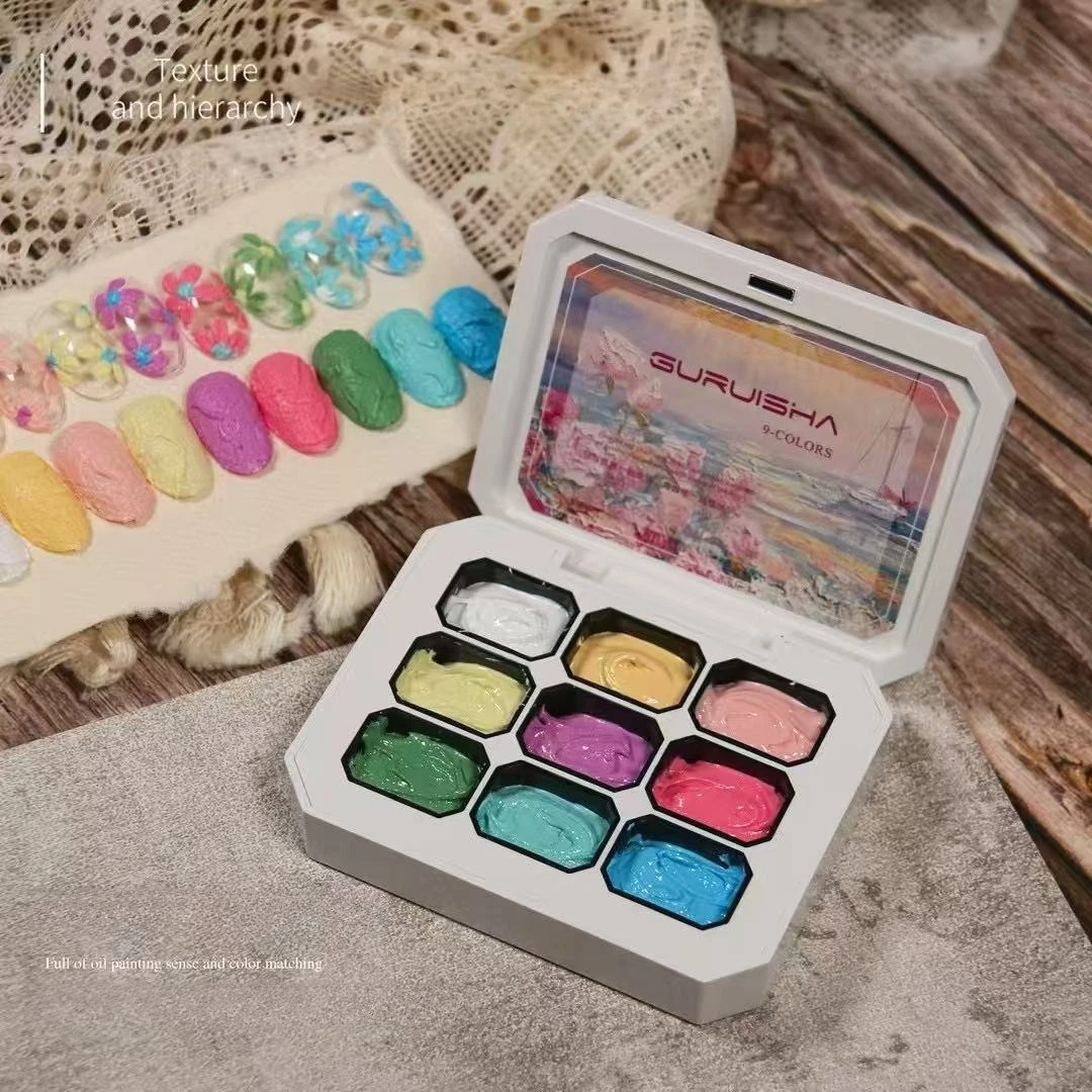 Macaron ยิปซั่มเล็บเจลสีชมพู 3D ประติมากรรมยิปซั่มเล็บเจลสร้างสรรค์ทรายดอกไม้การสร้างแบบจําลองเล็บ UV เจลเคลือบเงา