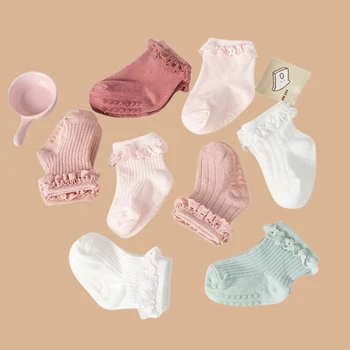 2pairs/lot Children's non slip socks for infants and young children 0-6 months girls'…