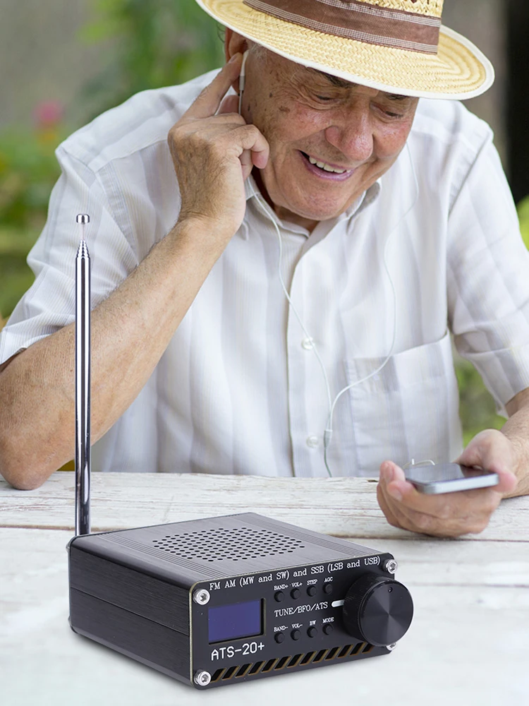 ATS-20+Si4732 Full Band Receiver Scanner 0.96 Inch OLED Screen FM AM SSB Scanner FM AM MW&SW SSB LSB & USB with Antenna