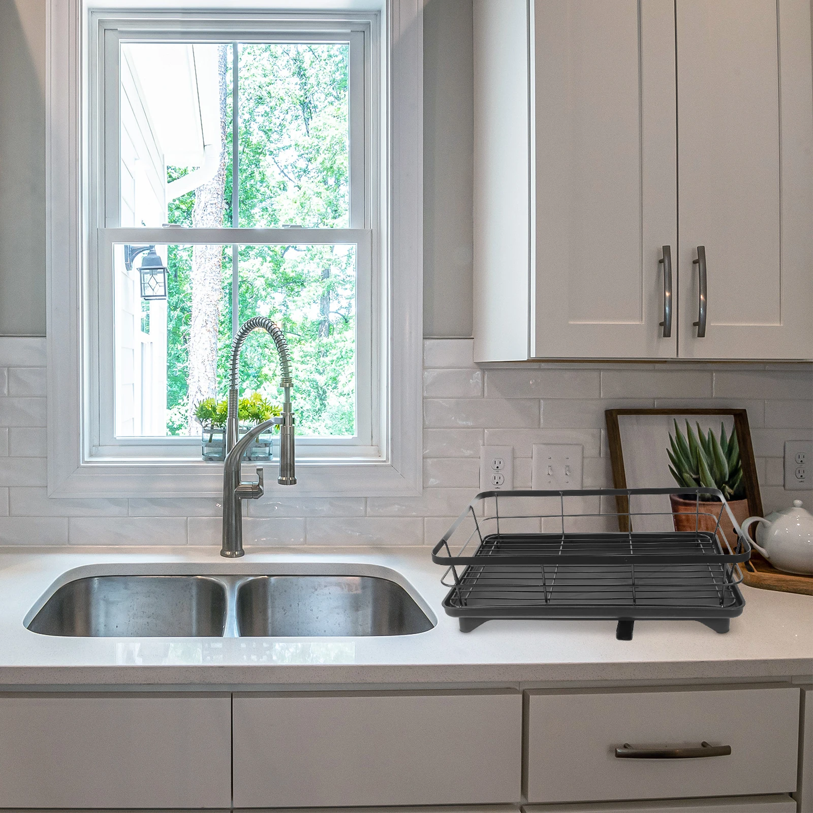 

Modern Dish Drying Rack Kitchen Bowl Plate Utensil Storage ganizer Compact Countertop Drainer Multipurpose Sink Rack
