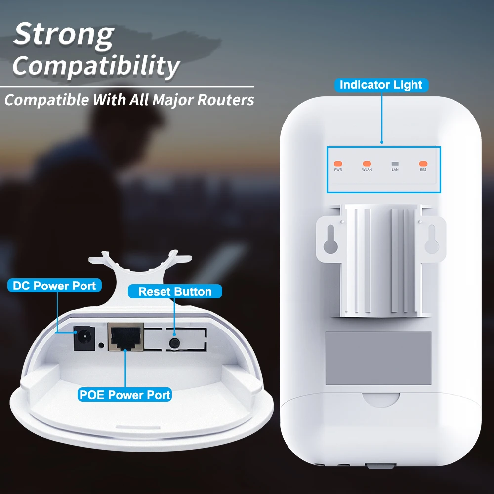 Outdoor WiFi Extender - Weatherproof IP67, Dual Band 1200Mbps, 300 ft Coverage with PoE for Garden, Camping & Smart Home Devices