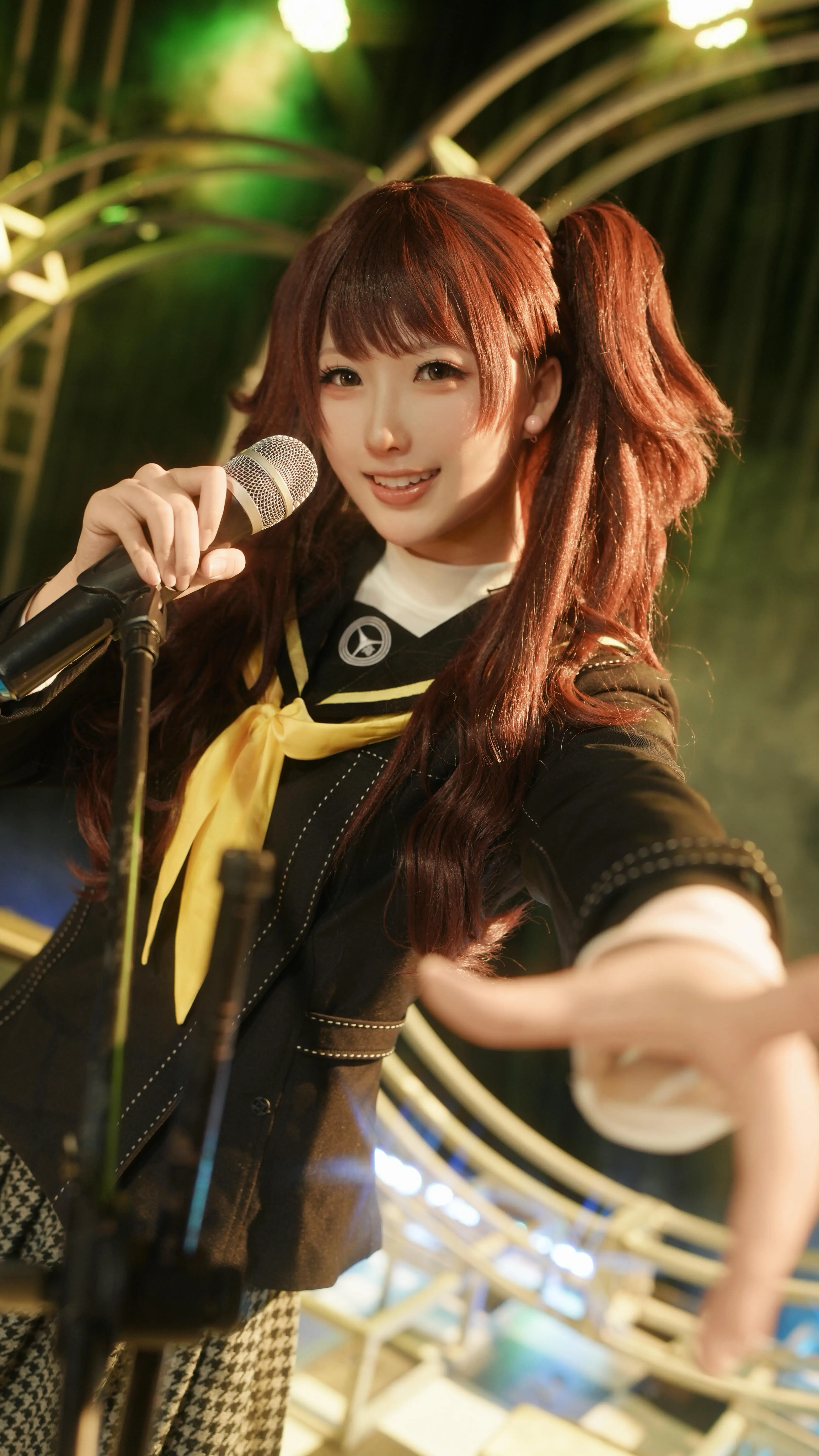 Persona 4 Golden Rise Kujikawa Cosplay Costume Full Set Clothes with Matching Gloves Yasogami High School JK Uniform Idol Risett