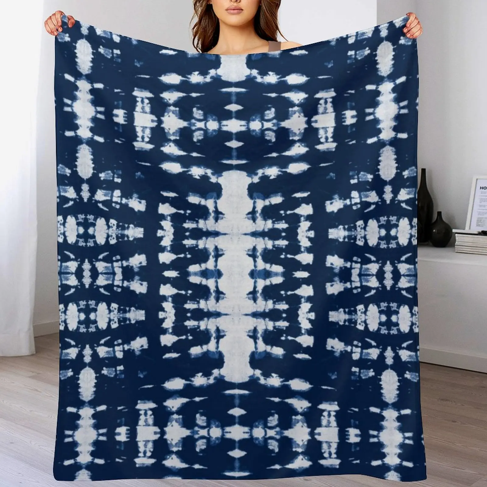 

Kumo Indigo Shibori Throw Blanket Blankets For Baby Moving Decorative Sofa Blankets