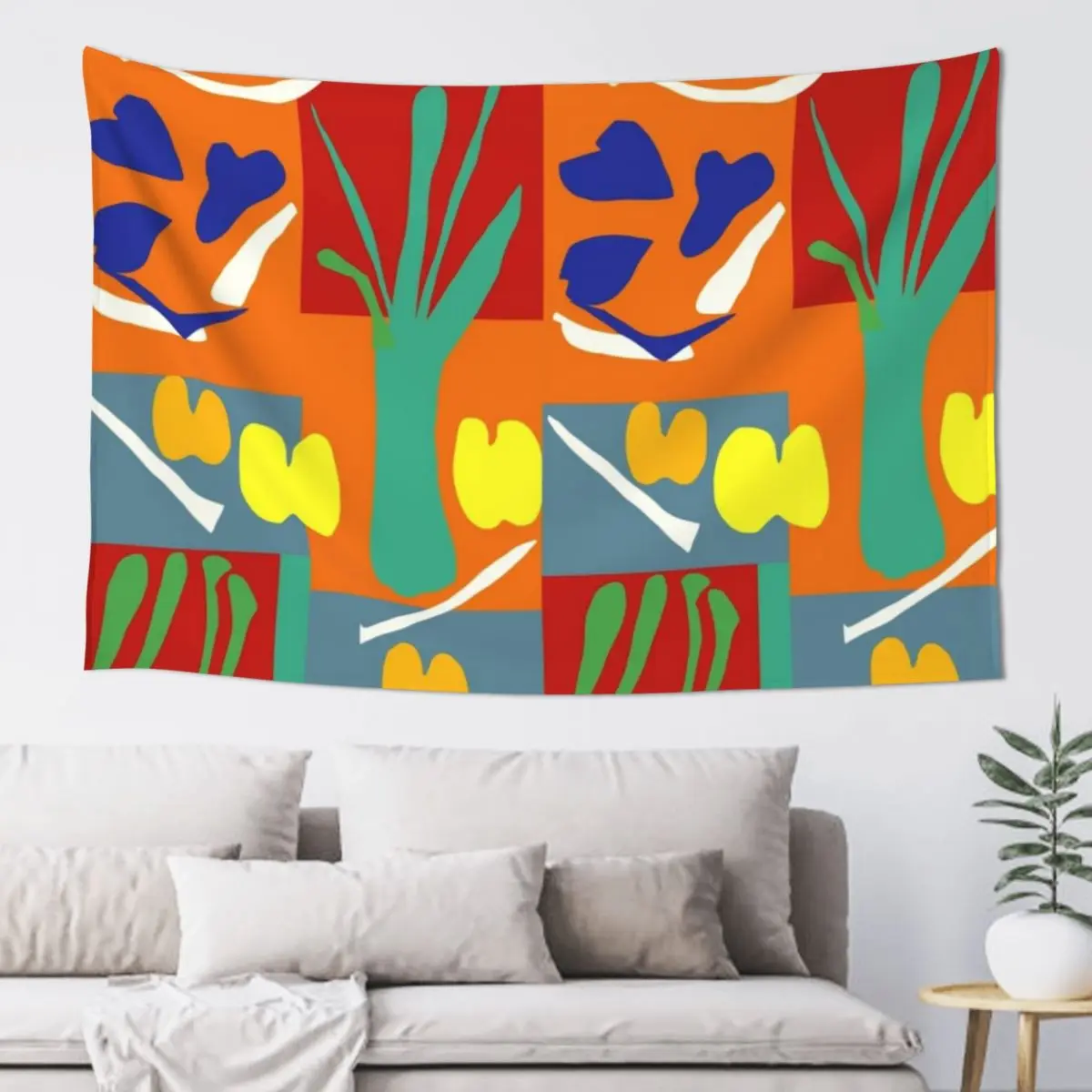 

Matisse Inspired Colorful Collage #2 Tapestry Home Decor Aesthetic Decorative Wall Mural Tapestry