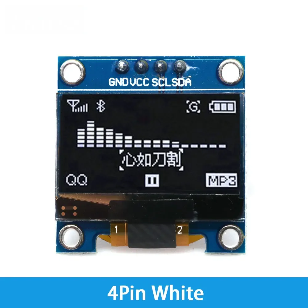 Módulo de exibição OLED SSD1306 de 0,96 polegadas - LCD I2C/SPI 128x64 com cores amarelo branco azul (encabezados de pino pré-soldado) para Arduino