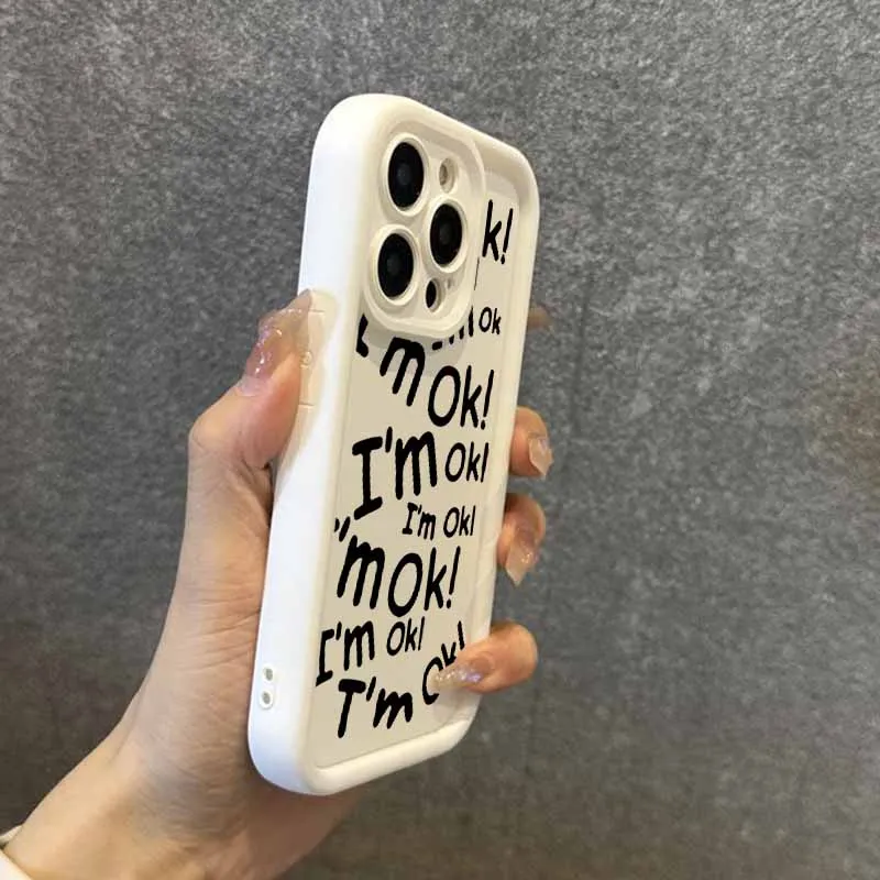 أنا موافق حسن الحظ شخصية الفن رسائل لسامسونج غالاكسي S25 S24 S23 S22 S21 S20 زائد الترا FE لايت العين سلم جراب هاتف