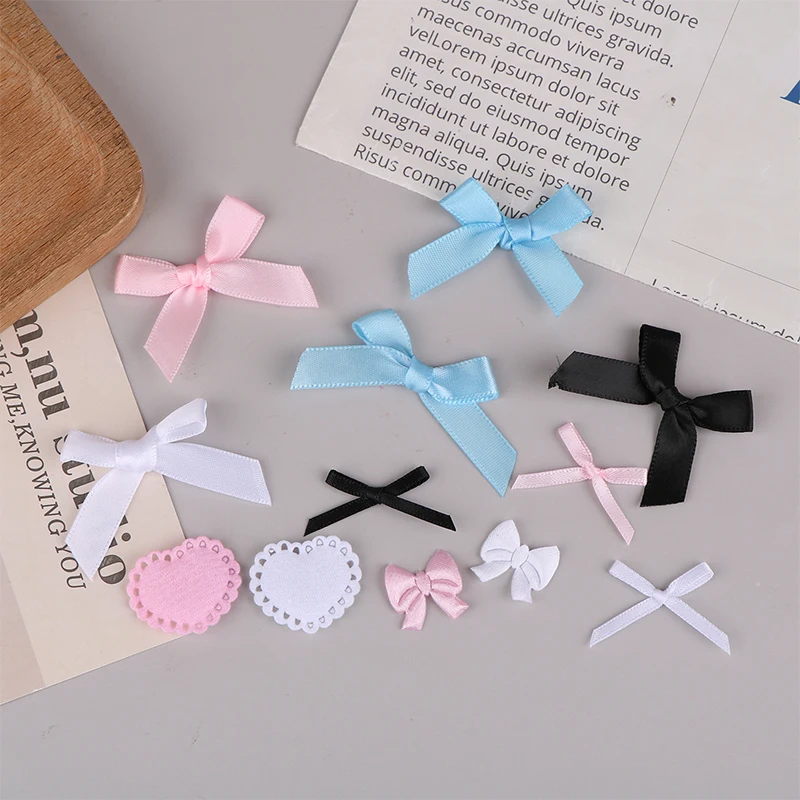 10Pcs/pcak Pink White Bow Heart Material Card Cover DIY Decoration Kpop Photocard Holder Material Accessories Gift