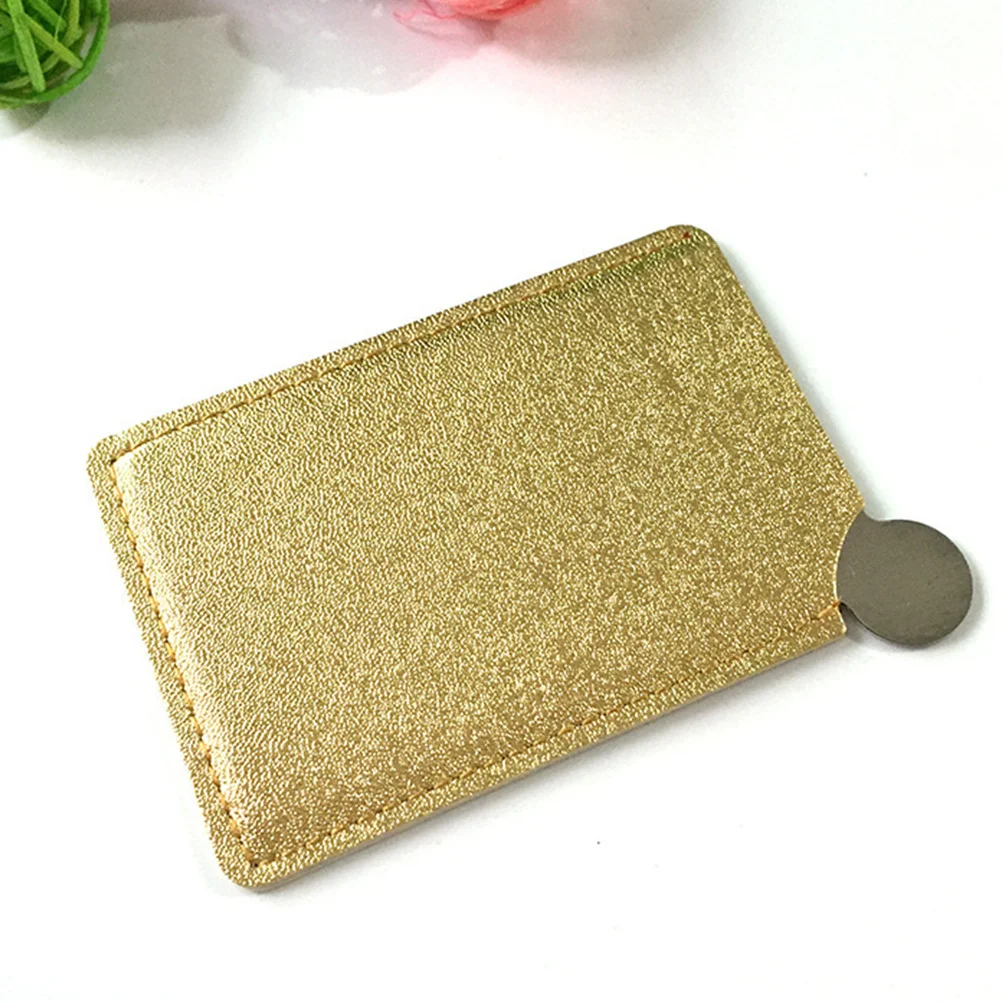 3 pçs espelho de maquiagem de bolso portátil espelho compacto de aço inoxidável vidro transparente de alta definição