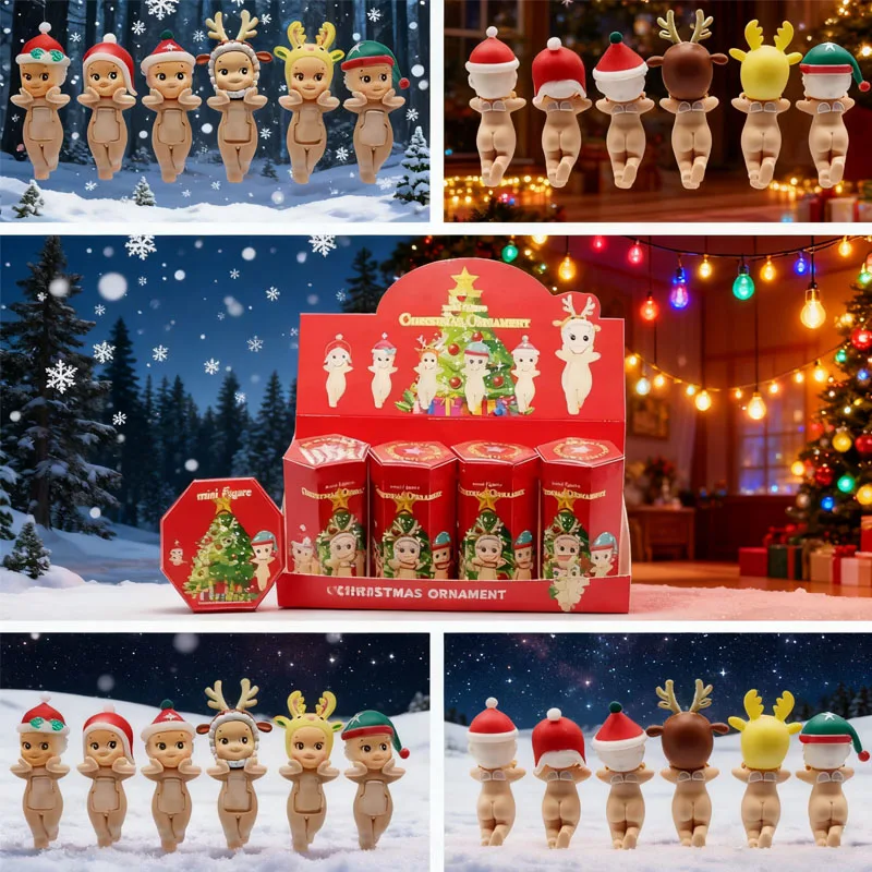 -حفلة شعبية عيد الميلاد زهر الكرز سلسلة دمية صغيرة صندوق الغموض نموذج مكتب الديكور هدية دمية صغيرة للأطفال لعبة هدية #1