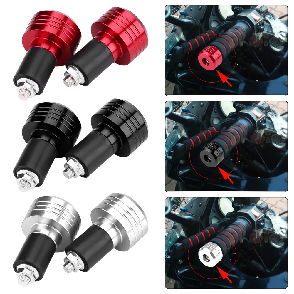 Handlebar Balance Terminal Handlebar Grips Pair of 22mm Universal Aluminum Motorcycle Grip Handlebar Ends Weight Balance Plug