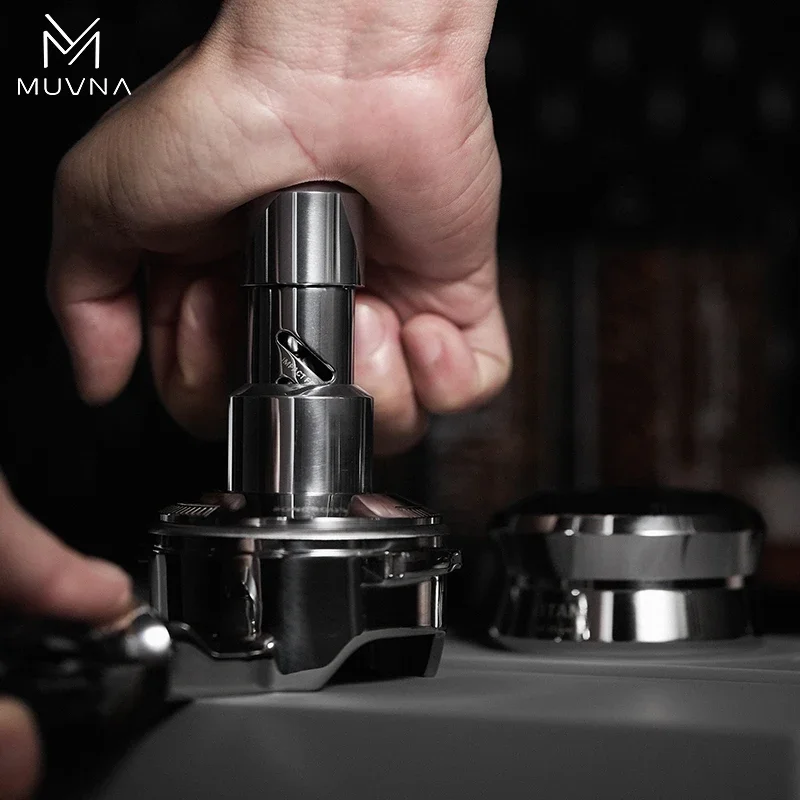

MUVNA V2 Espresso Tamper, 30lbs pressure Spring-loaded Coffee Tamper,Stainless Steel Gravity Adaptive Height Distributor New Set