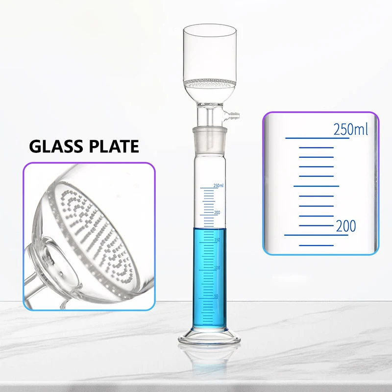 1 piece of sludge specific resistance device, suction filter measuring cylinder 40/100/250ml porous glass plate/sand core