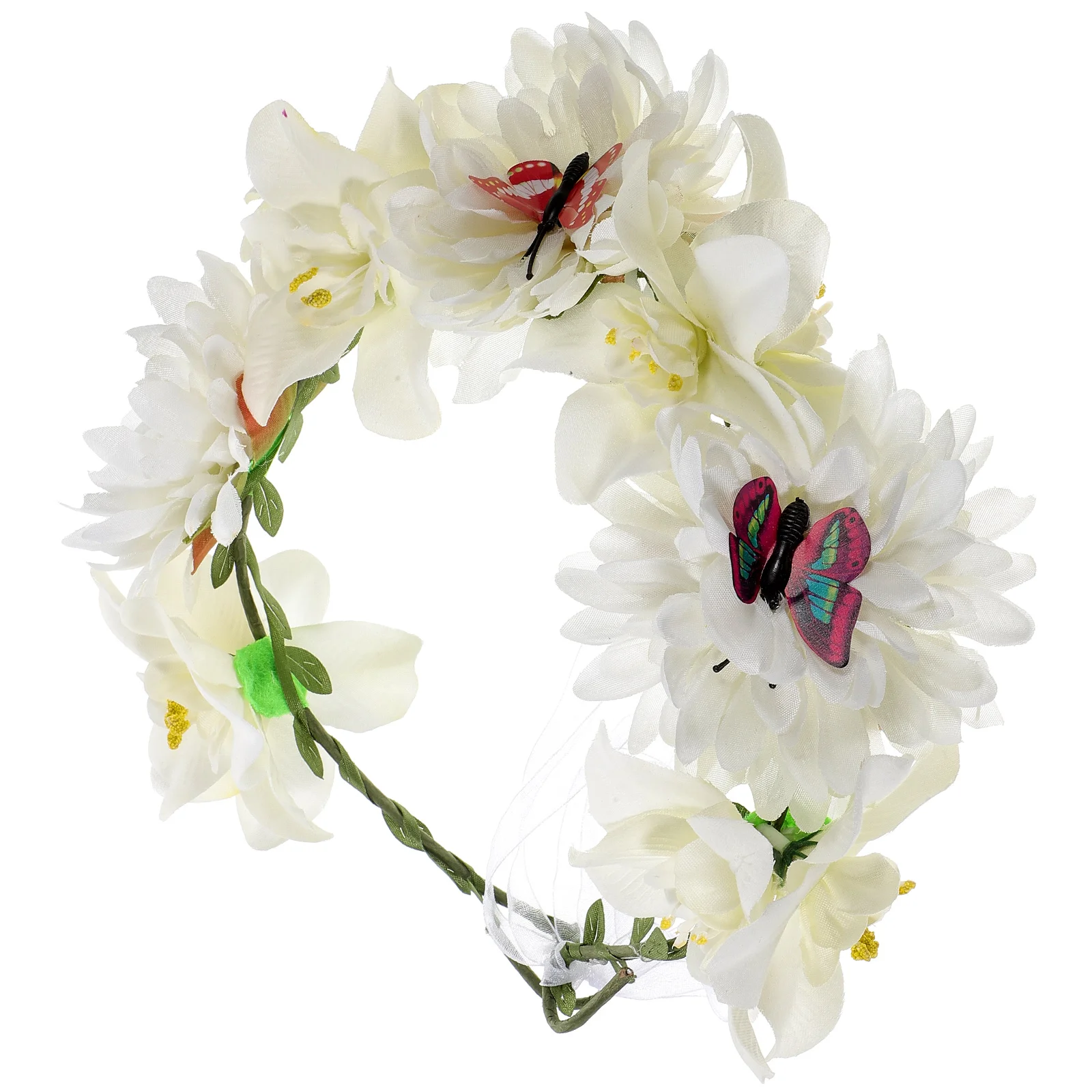 

Floral Headb Hair Wreath Wedding Decor Butterfly Fairy Accessories Bohemian Style Flower Flower Girl Headpiece Crown