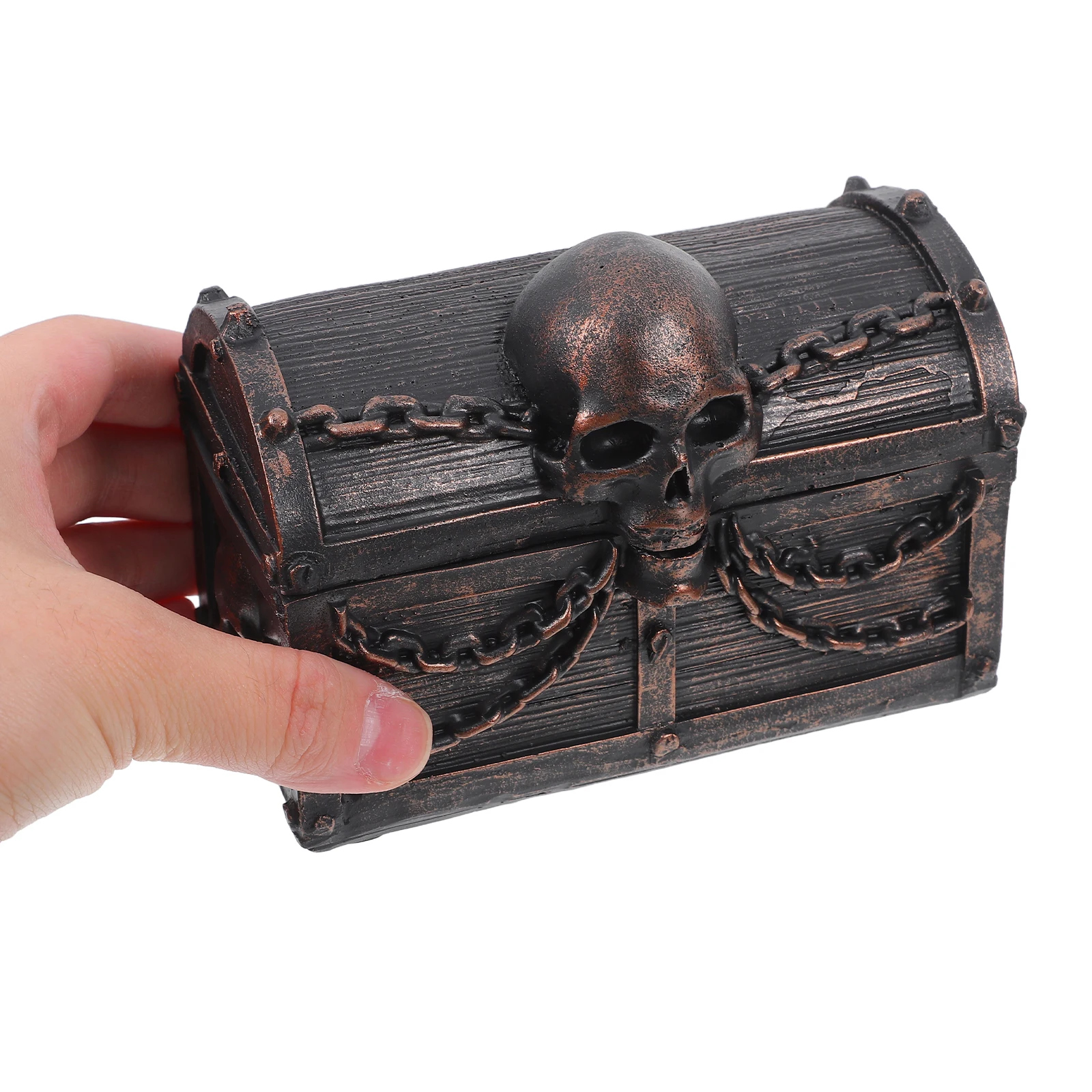 

Skull Treasure Box Decorative Jewelry Boxes Chest Storage with Lids Pirate Holder Organizer