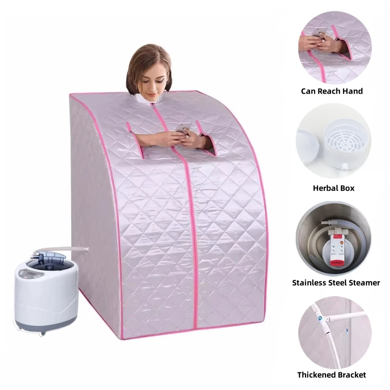 Single Personal Steam Sauna Spa Portable Folding Steam Sauna with 1000W&2.6L Steam Generator Person Sauna Tent for Relaxation