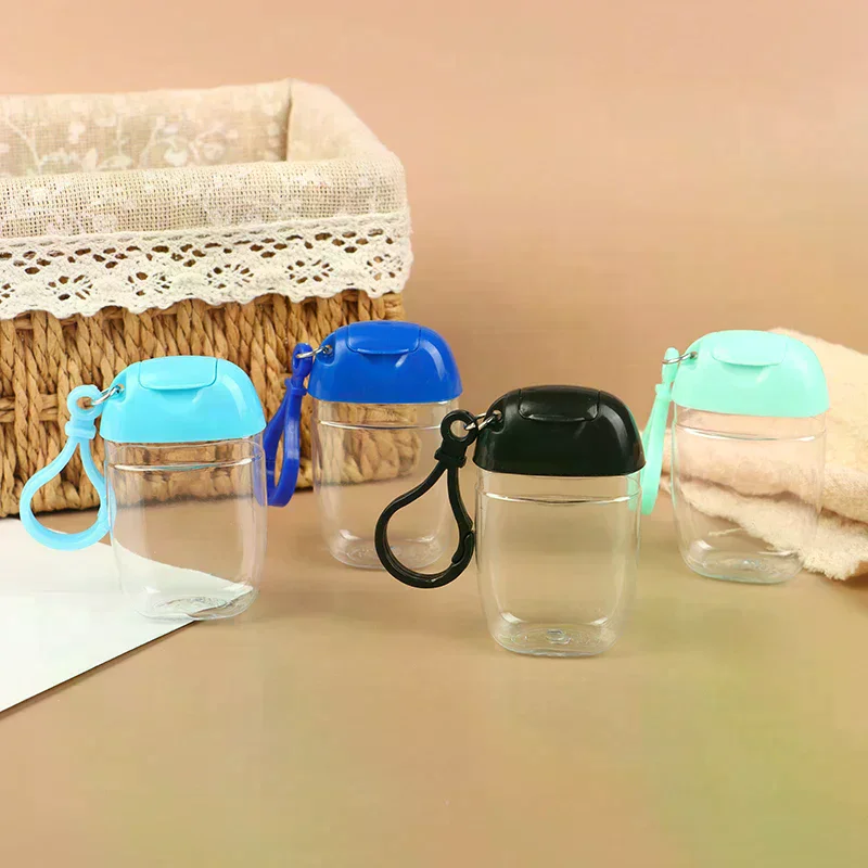 زجاجات محمولة قابلة لإعادة الملء 30 مل مع خطاف مطهر لليدين حاوية مستحضرات التجميل الكحولية حاوية توزيع الصابون الصغيرة في الهواء الطلق #4