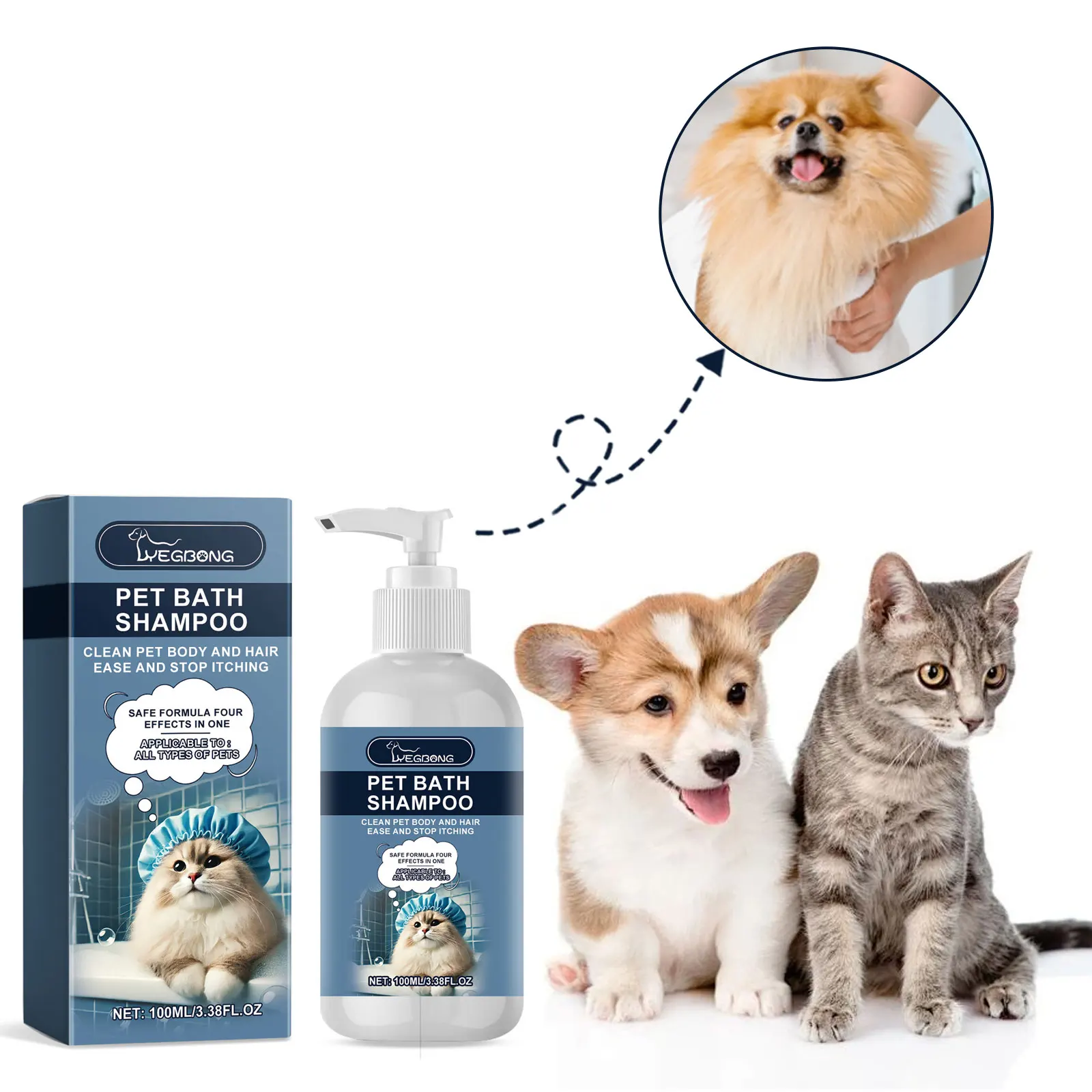 Cat Dog Shower Gel Fragrance Bathing Hair Care Cleaning Deodorizing Anti Mite Body Wash Relieve Itching Pet Moisturizing Shampoo