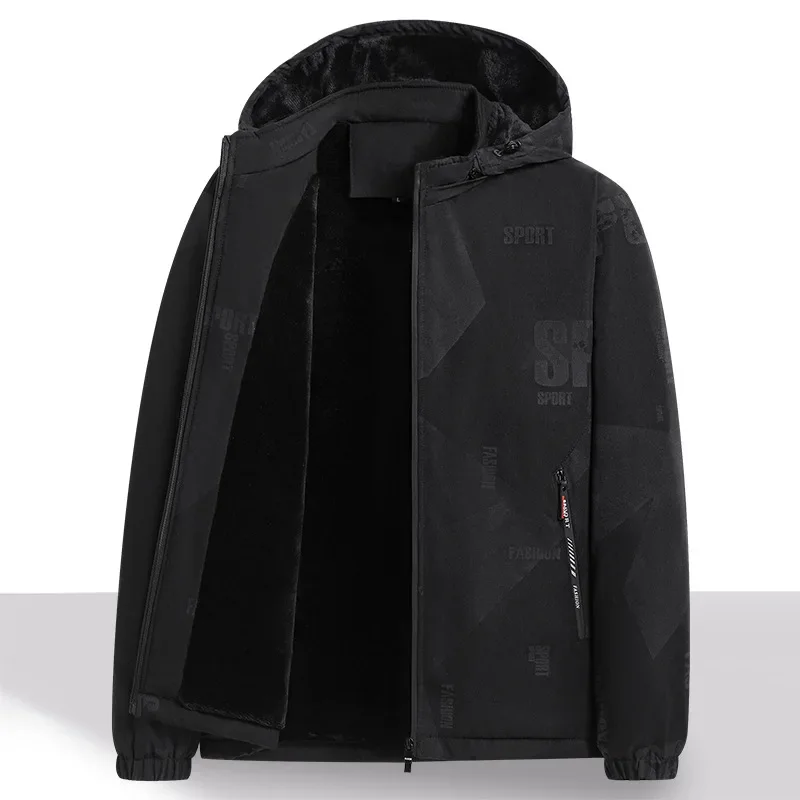 Spring And Autumn New Men's Jacket Fleece Casual Jacket Removable Hat Men's Tooling Loose Men's Top