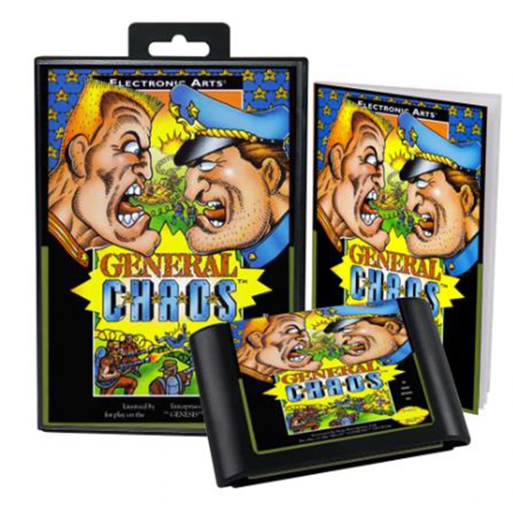 الفوضى العامة مع صندوق ودليل لنظام Genesis لخرطوشة ألعاب Sega MD 16 بت