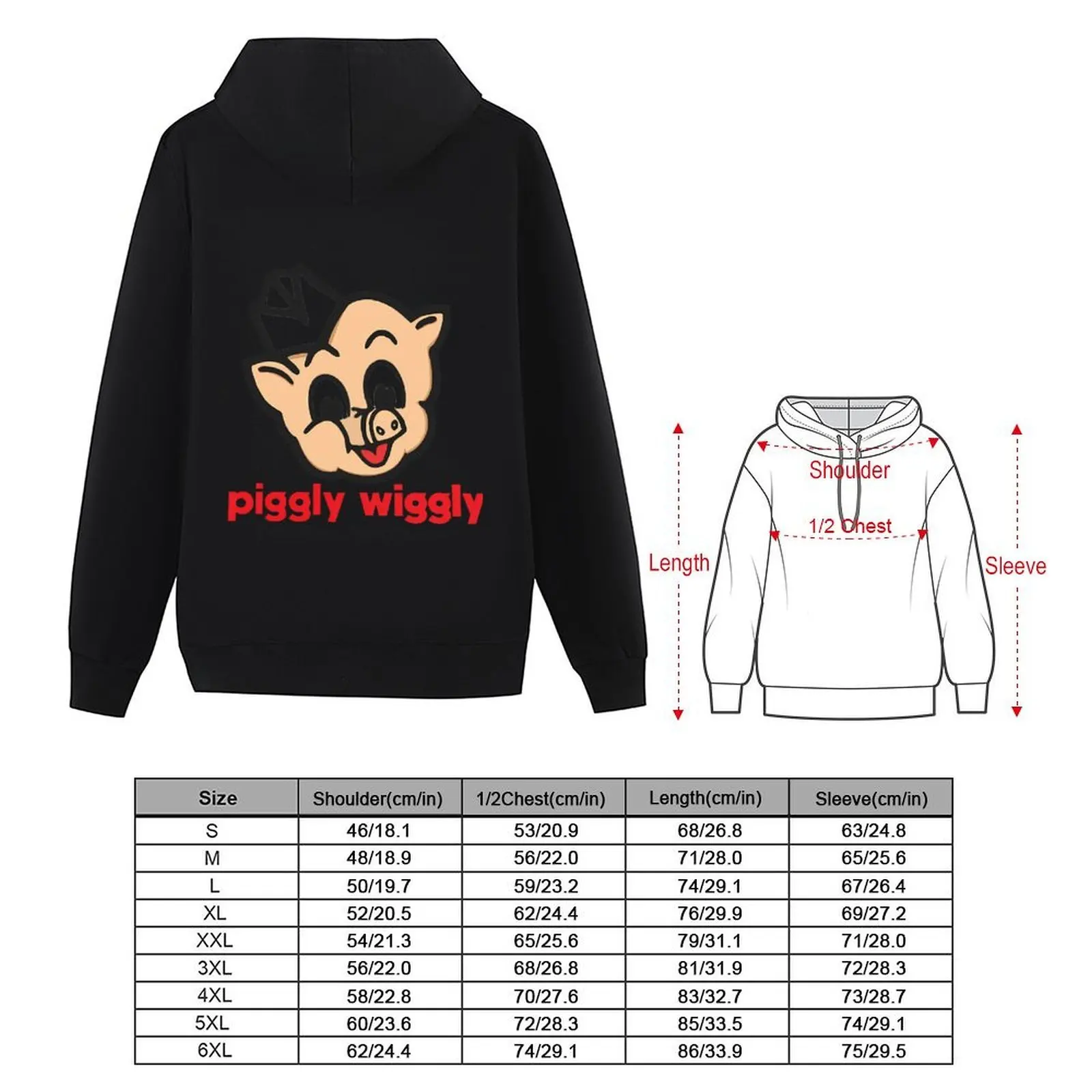 Vintage Piggly Wiggly Logo هوديي ملابس رجالي ملابس رجالية ملابس أنيمي ملابس رياضية كورية