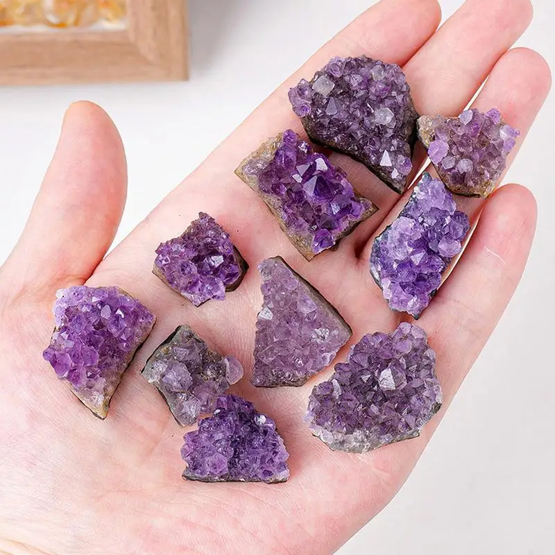 Natürlicher Amethyst Erz Rohstein Lila Kristalle Cluster Druzy Geode Mineral Rock Heilquarz Punkt Energiestab Kunsthandwerk