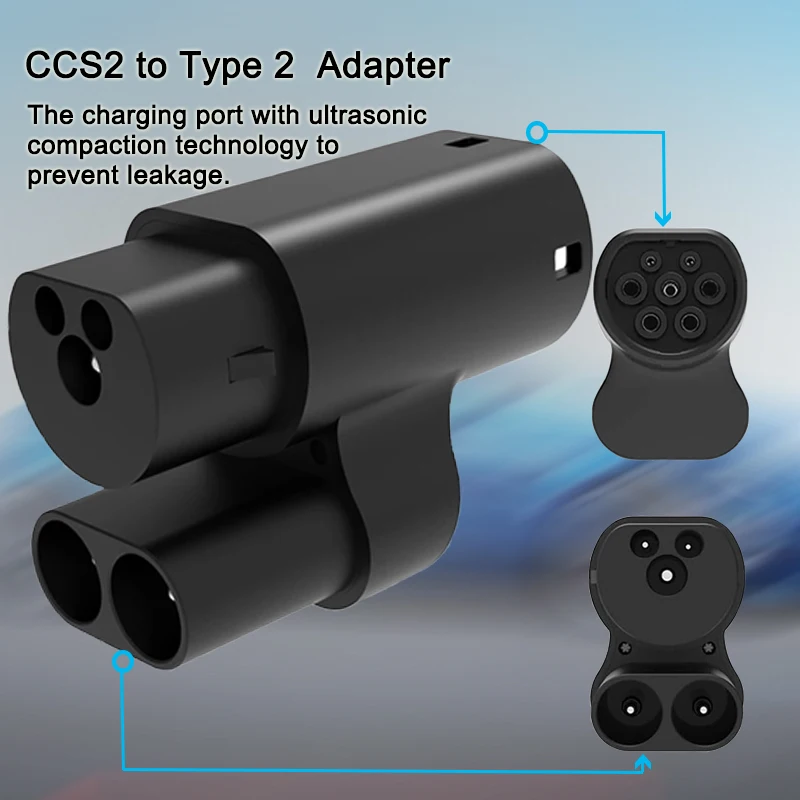 CCS2 to Type 2 Charging Adapter, Charging Connector for EV Charger Electric Vehicles Compatible with Tesla Model 3/S/X/Y