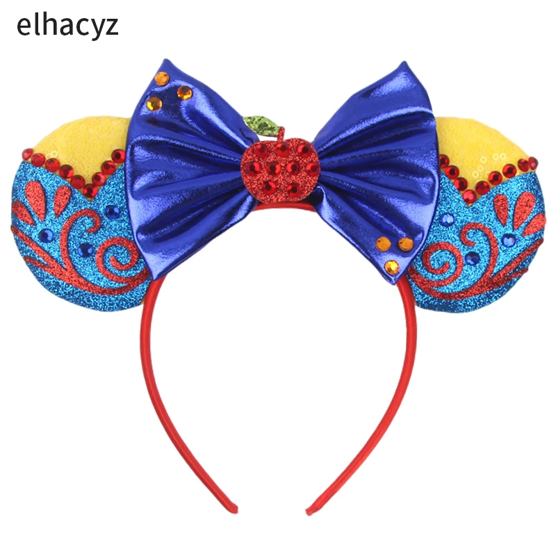 2026 Prinzessinnen-Mausohren-Stirnband für Mädchen und Frauen, Cosplay-Pailletten-Schleife, Schneewittchen-Haarband, Party-Festival-DIY-Accessoires, Kopfschmuck – Detail 11