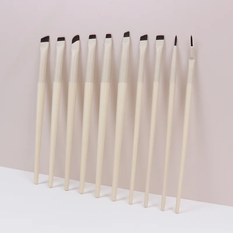10pcs Eye Makeup Brushes Set Private Label Eyeshadow Brush Makeup Brush White Ultra Soft Eyeshadow Eyeliner Makeup Tool 10 sets