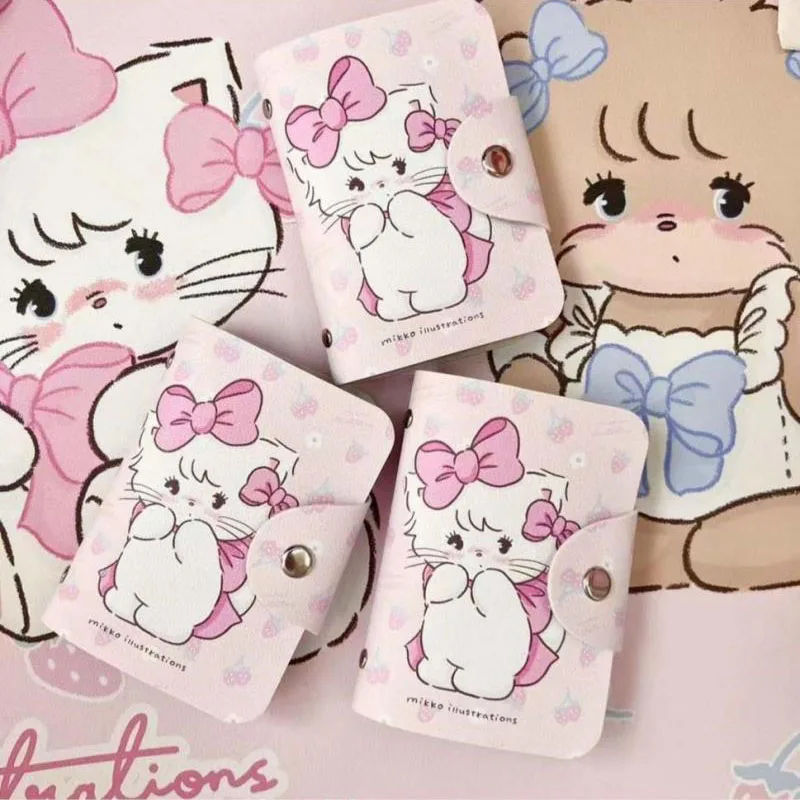 New Kawaii Mikko Card Bag Compact High-Capacity Multi Slot Card Pack Cartoon Cute Ins Birthday Gifts Girlfriend Gifts For Girls