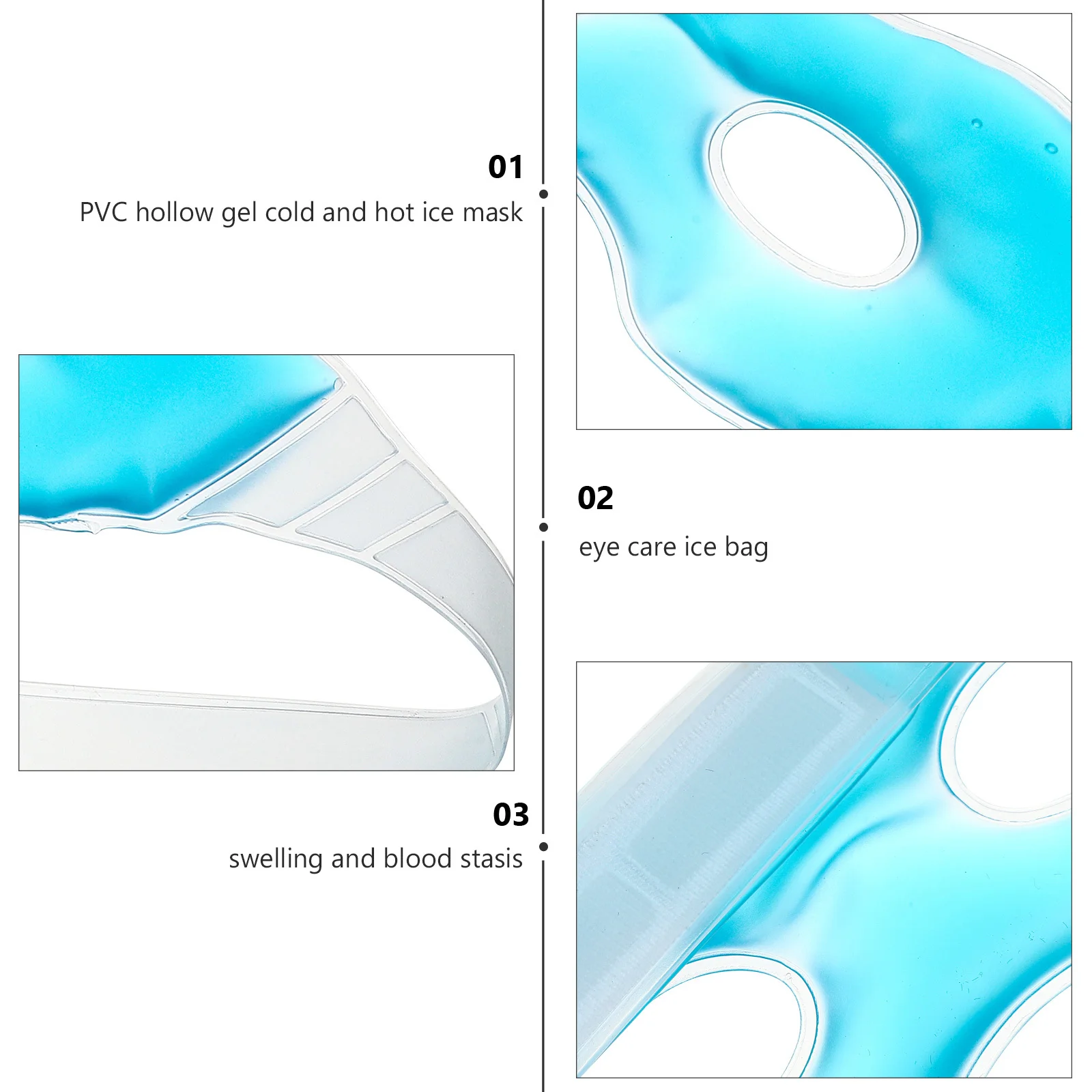 

Многоразовая охлаждающая маска для глаз, гибкая ПВХ полая ледяная компресс, крышка для глаз для сна, медитации, йоги, путешествий, релаксации