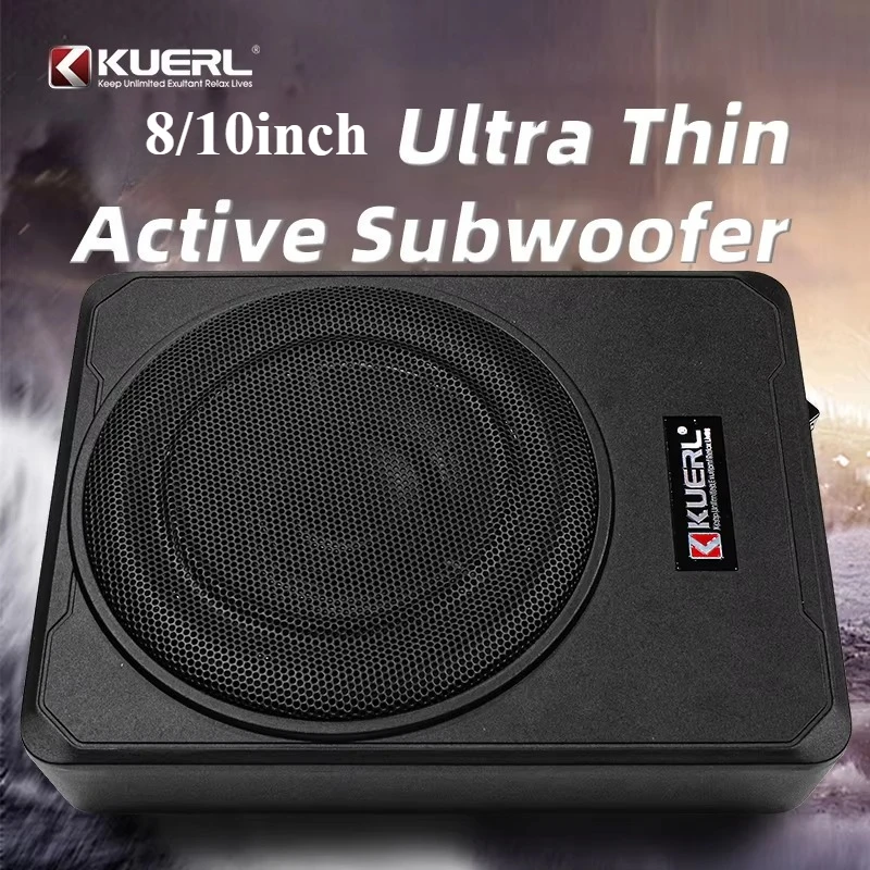 RMS Power 150W/200W Super Bass Cast Aluminium 8inch/10inch Car Audio Active Subwoofer With Wired Volume Control &Cable Accessory