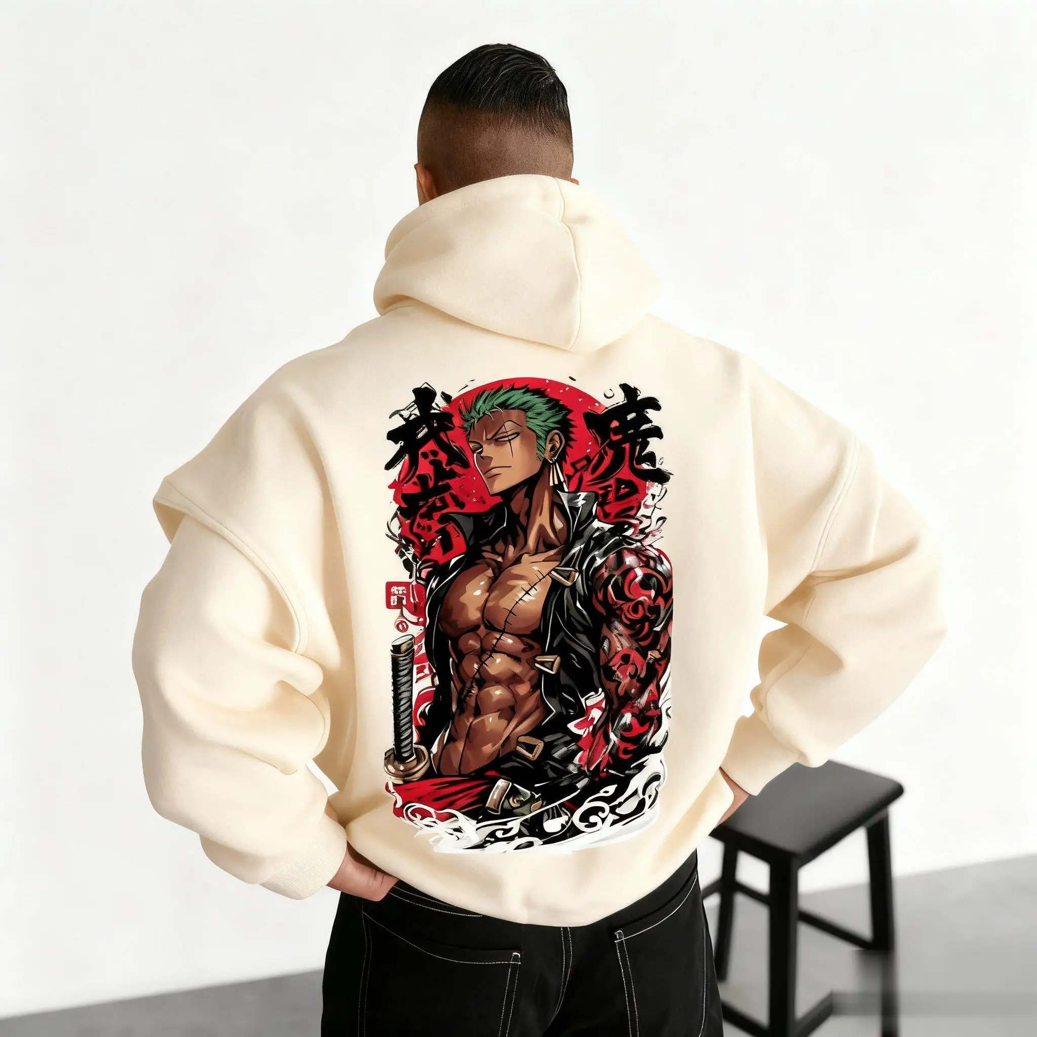 Hoodie Anime Pria Wanita Atasan Kasual One Piece Zoro Print Pullover Sweatshirt Streetwear Cosplay Hoodie Grafis Musim Gugur Musim Dingin 2025