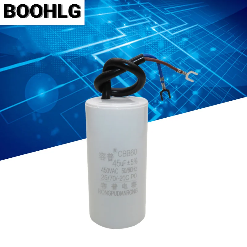 Rongpu CBB60 motor washing machine dewatering machine water pump starting capacitor 4UF 6UF 8UF 10UF 12UF 18UF 20UF 100UF450V