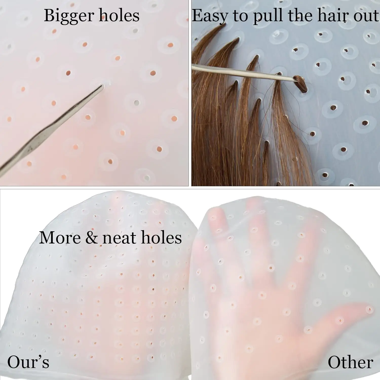 2pcs Reusable Silicone Hair Coloring Dye Caps