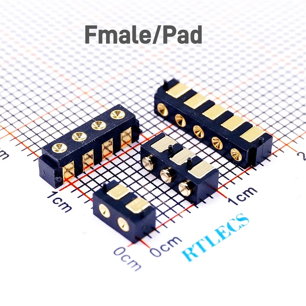 50 20 5 PCS SMT Spring-Loaded Pogo Pin Connector 1 2 3 4 5 Position 2.5 Grid 90 Degree Surface Mount Horizontal Single Row SMD