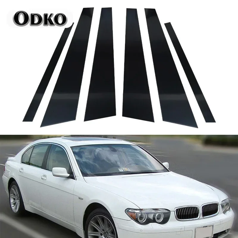 Fit For BMW 7 Series E65 E66 2001 2002 2003 2004 2005 2006 2007 2008 Door Trim Pillar Posts Glossy Black Window Decorative Cover
