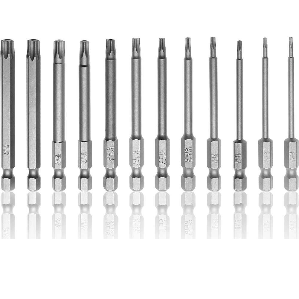 11-teiliges Torx-Sicherheitsbitset, magnetisches Sicherheits-Schraubendreher-Set aus S2-Stahl, 50/100 mm Sternschraubendreher für Shark Vacuum T6-T40 – Detail 7