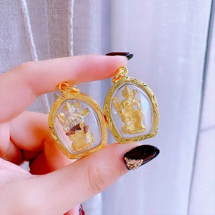 Thailand four-faced Buddha God figure Amulet bring fortune GOOD LUCK health safe Effective protection Buddha card