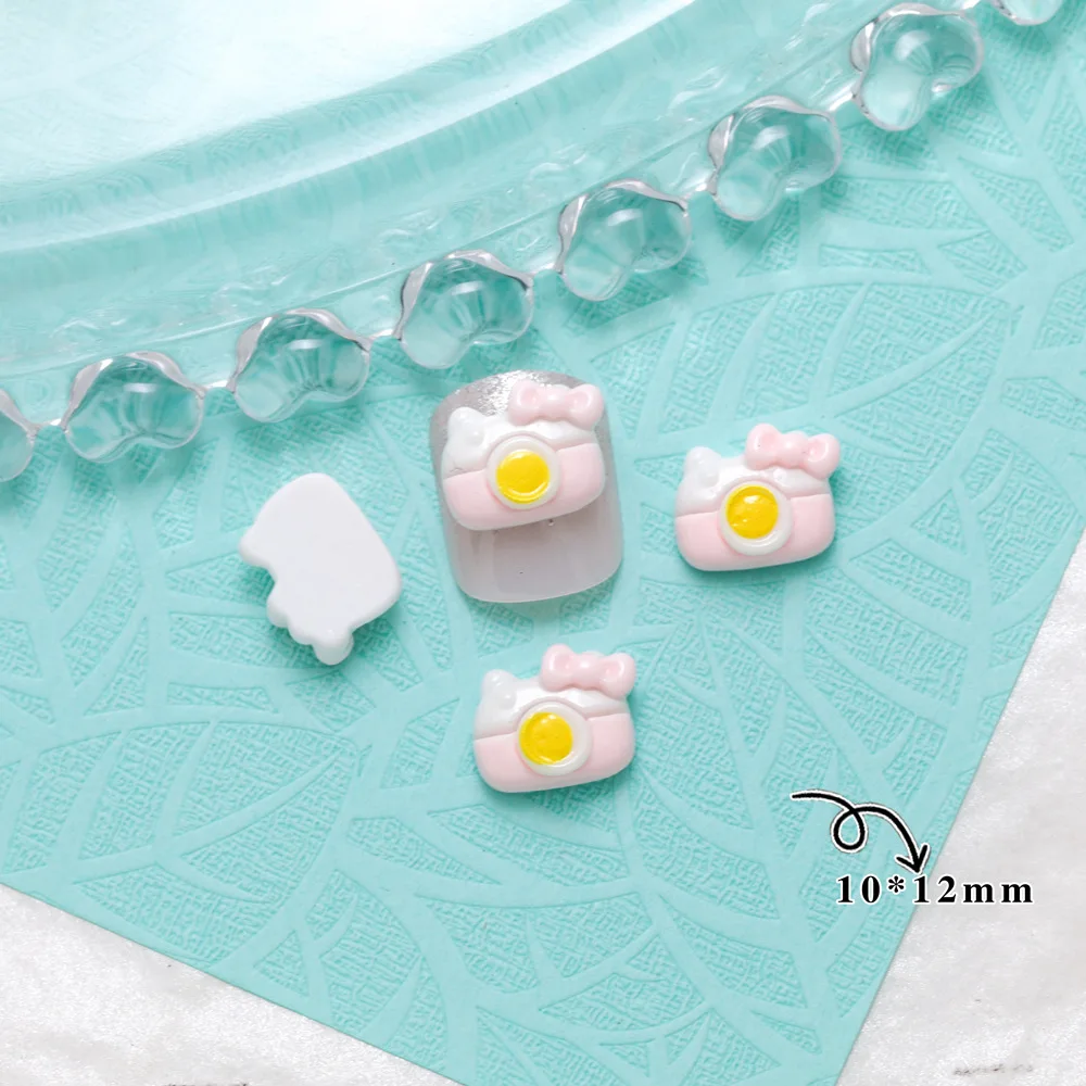 50 stuks 3D Crystal Bowtie Hello Kitty & My Melody nagelbedels - mat hars voor Kawaii manicures