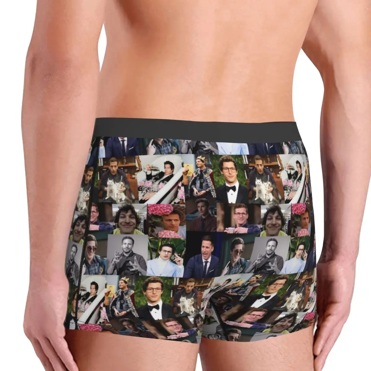 กางเกงบ็อกเซอร์ขาสั้นแอนดี้ แซมเบิร์ก(เจค เปราลตา) ภาพคอลลาจ กางเกงในชาย ชุดชั้นในชายใส่สบายสำหรับผู้ชาย ของขวัญสำหรับแฟนหนุ่ม